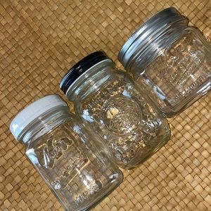 3 mason jars with lids